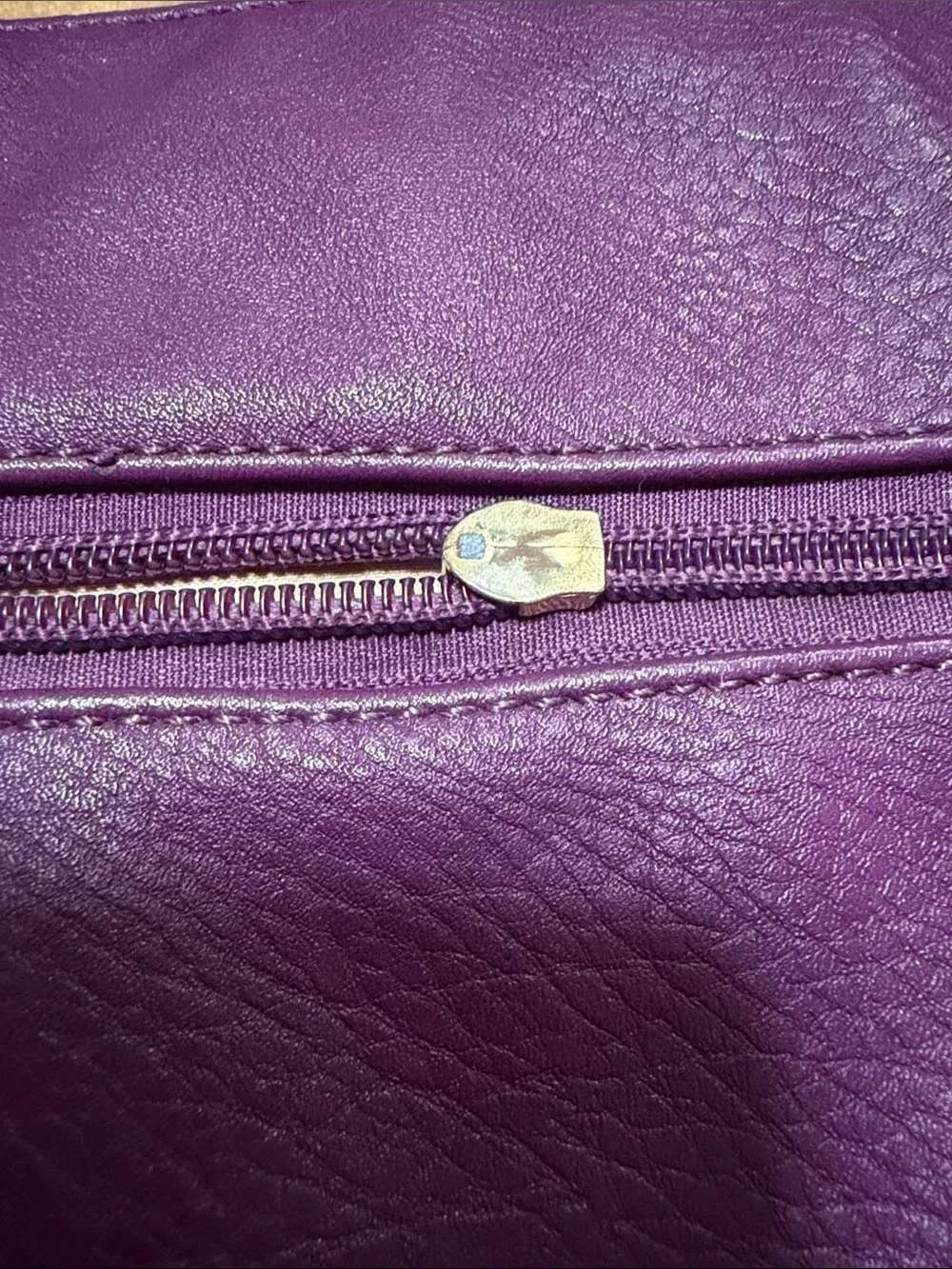 Michael Kors Plum Leather Crossbody Bag with Gold Logo